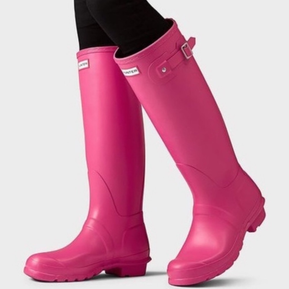 HUNTER original tall pink barbie hyper boots